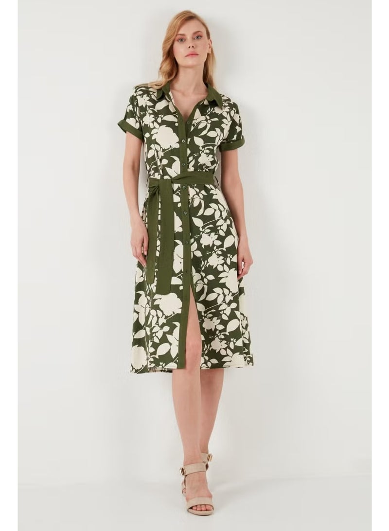 Lela Belted Regular Fit Midi Shirt Dress Women's Dress 66924552S4 - Image 4
